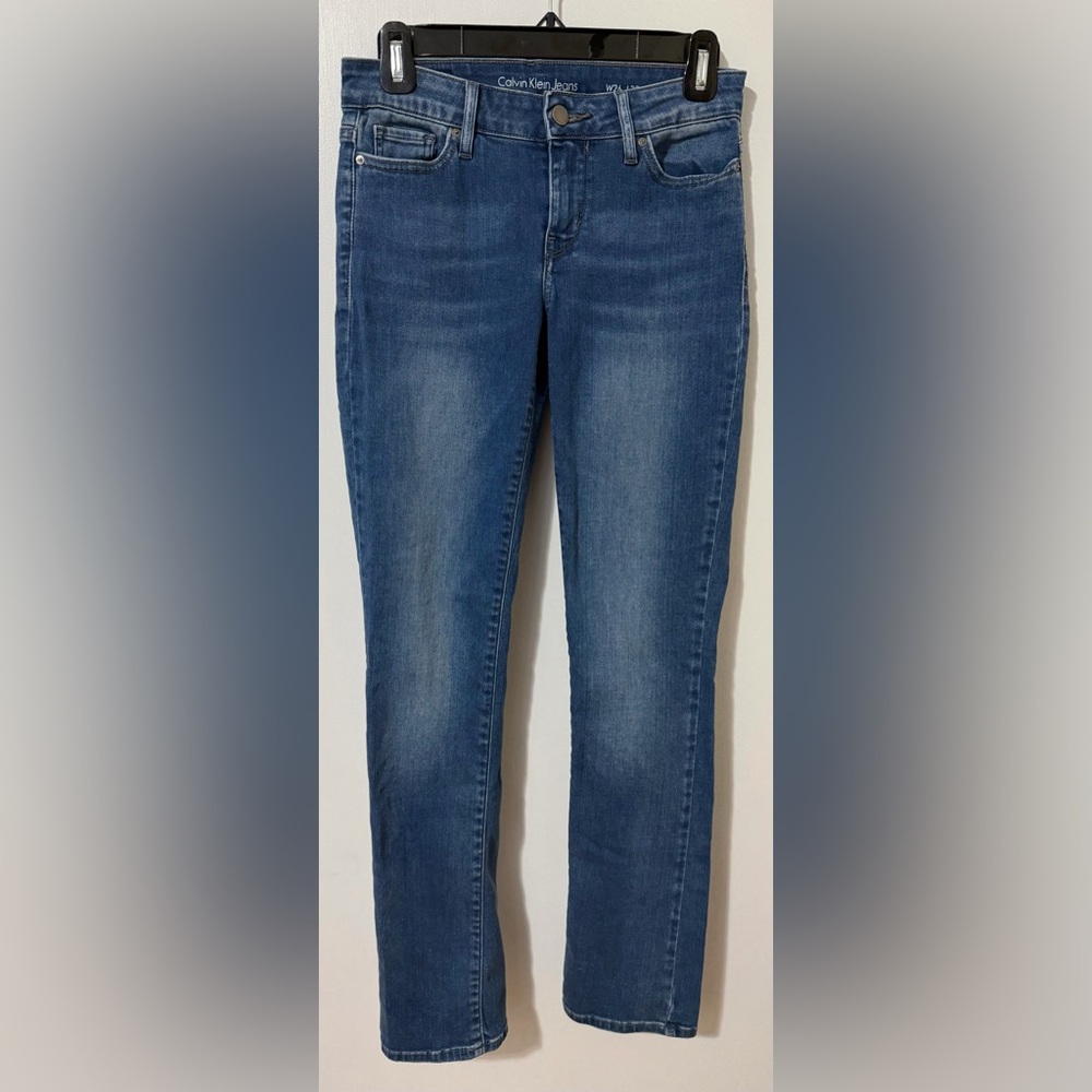 Calvin Klein Jeans Straight Leg Blue Denim W26 L32 Mid Rise Classic